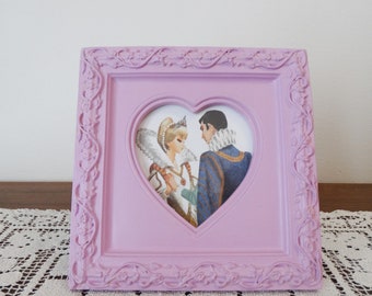 Orchid Painted Heart Picture Frame: Roses Floral, 3.5 Inch