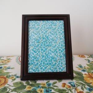 Vintage Teak Dark Wood Frame - Rectangular MCM Frame - 5 x 7 Frame - Simple Minimalist Gallery Wall