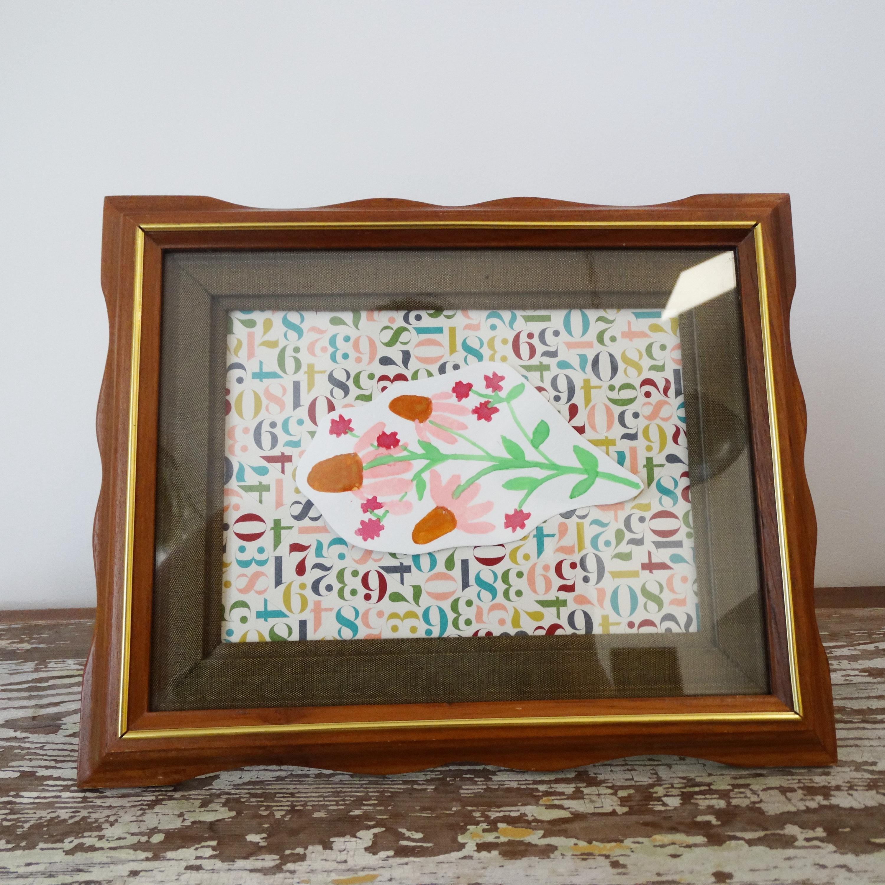 Vintage Curvy Teak Wood Frame - Rectangular, MCM Frame - 6 X 8, 5