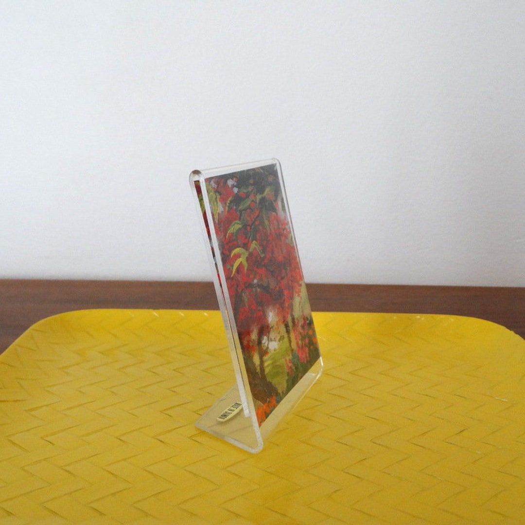Small Clear Plastic Picture Frame Freestanding Table Top Etsy