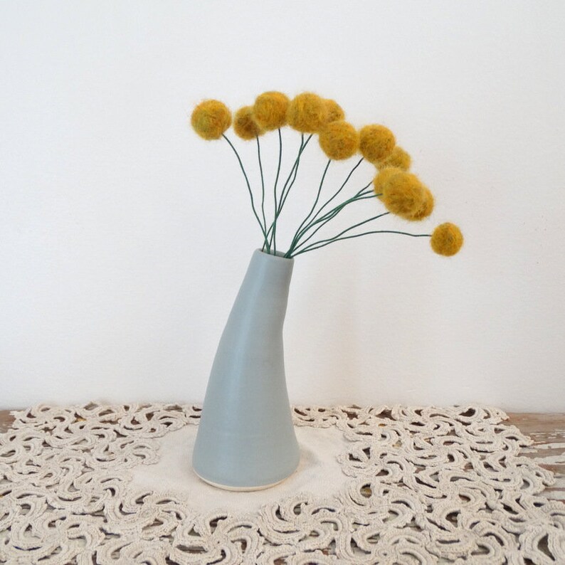 Dark Mustard Yellow Wool Pom Pom Flowers. Fake Craspedia Etsy