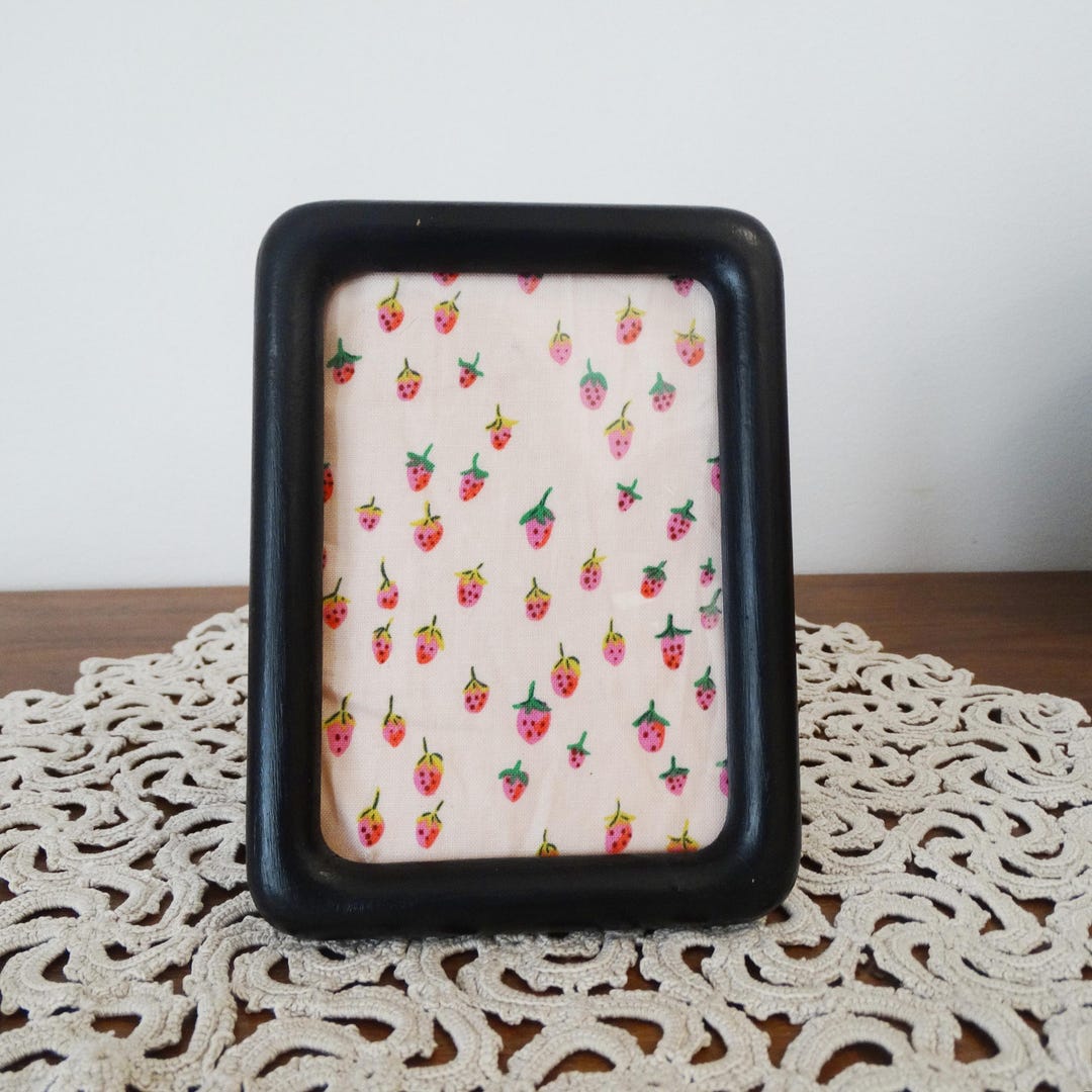 3 1/2 X 5 Painted Black Teak Wood Frame - Rectangular MCM Frame ...