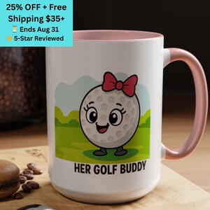 Golf Buddy Mug Set – His & Hers | Funny Couple Gift, Golf Lovers Coffee Cup, 11oz/15oz