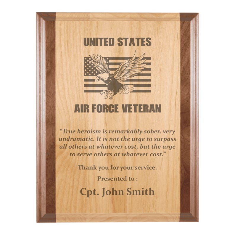 Engraved Air Force Veteran Wood Plaque, Military Appreciation Gift - Etsy