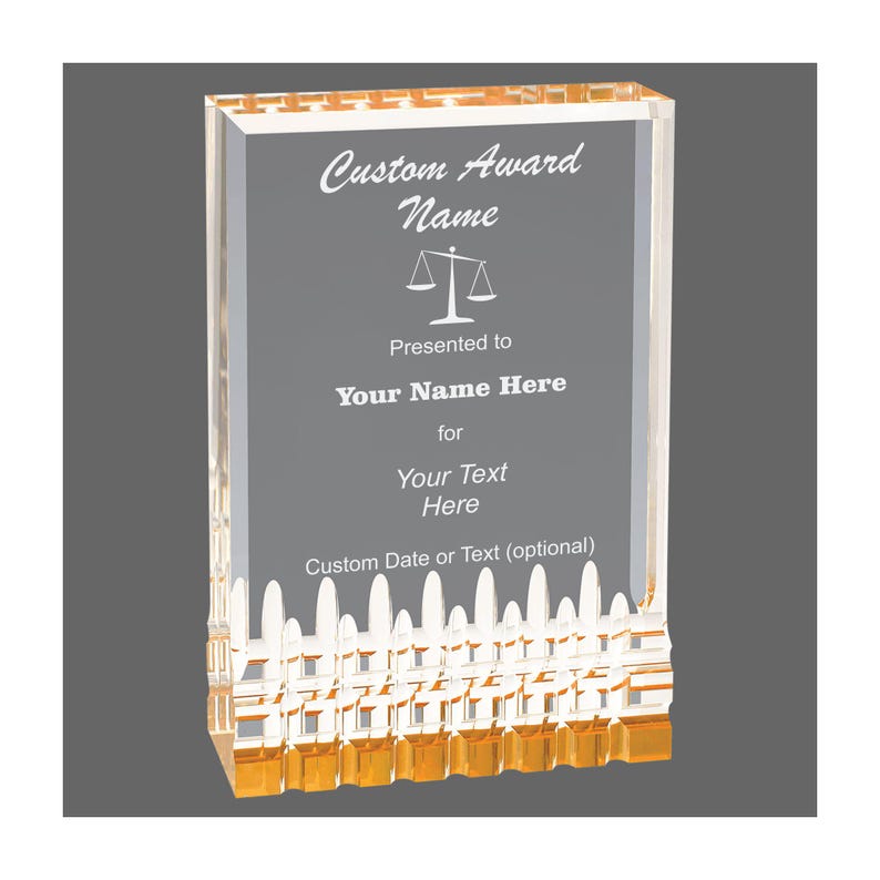 Personalized Lawyer Award, Scales of Justice, Engraved Acrylic Trophy ...