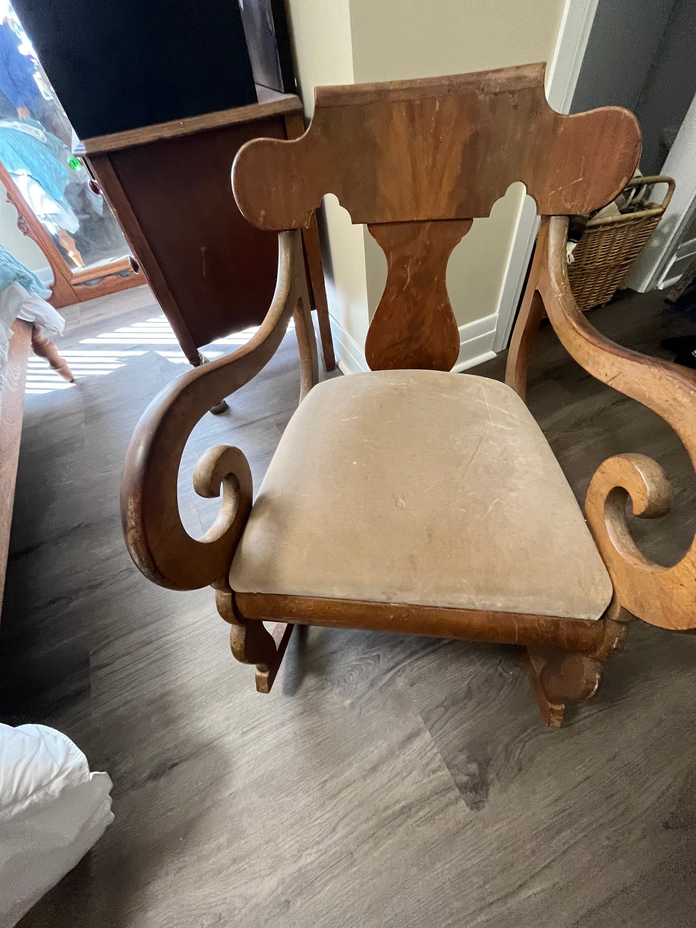Antique Biedermeier Rocking Chair, Nursing Rocking Chair, 19th Century ...