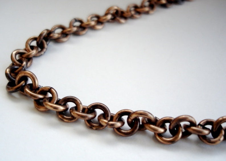 Bronze Chain Necklace, Chunky Bronze Chain, Oxidized Bronze Chain