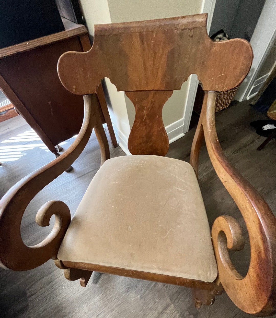Antique Biedermeier Rocking Chair, Nursing Rocking Chair, 19th Century ...