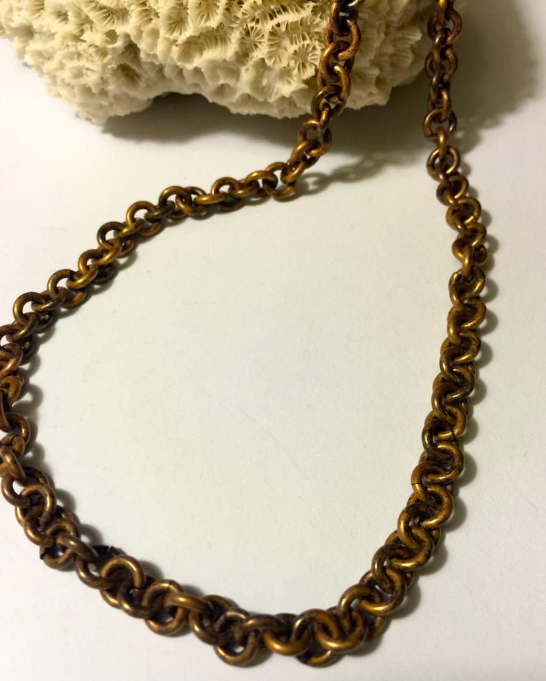 Bronze Chain Necklace, Chunky Bronze Chain, Oxidized Bronze Chain