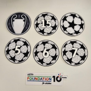 Champions League 2025-2026 opstrijkbare patch-badge — Real Madrid PSG Barcelona Liverpool Bayern Inter