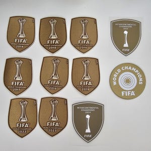 FIFA Club World Cup-kampioen 2014-2025 opstrijkbare patch-badge — Real Madrid Barcelona Bayern Liverpool Chelsea Manchester City