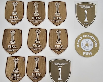 FIFA Club World Cup-kampioen 2014-2025 opstrijkbare patch-badge — Real Madrid Barcelona Bayern Liverpool Chelsea Manchester City