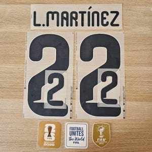 Lautaro Martinez 22 Namnset Argentina VM-final 2026 Strykmärke Set