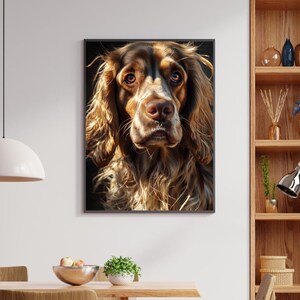 Beautiful Spaniel Wall Art, Elegant Spaniel Design Print, Stylish Home Decor Dog-Themed Poster, Cocker, Sprocker, Springer