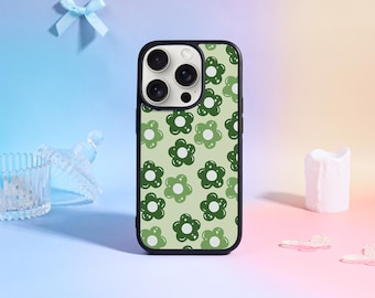 Capa para iPhone Green Flowers 2025, nova, para iPhone 16/15/14 Pro Max, iPhone 16/15/14 Pro, iPhone 16/15/14, iPhone 16/15/14+, iPhone X/XR/XS