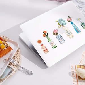 Flowers in Beverage Containers New Pro Mac Protective Case Personalized Name For Macbook Air 13/15, Pro15/16 Apple Laptop 2025 Macbook Cover