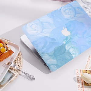 Zachte Blauwe Nieuwe Pro Mac Beschermhoes Gepersonaliseerde Naam Voor Macbook Air 11/13 Pro13/14/15/16 Apple Laptop 2025 2024 2023 Macbook Cover