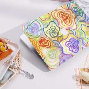 Colorful Abstract Floral New Pro Mac Protective Case Personalized Name For Macbook Air 13/15, Pro15/16 Apple Laptop 2025 Macbook Cover