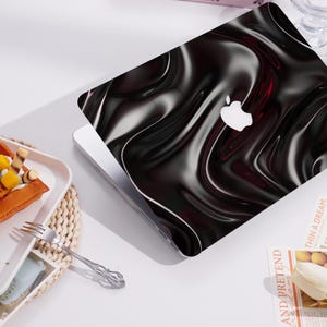 Black Simple Flowing Sense Mac Case Personalized Name For Macbook Air 13/15, Pro14/15/16 Apple Laptop 2025 Macbook Cover,Custom Laptop Case