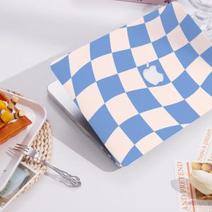 Blue Checkerboard Pattern New Pro Mac Protective Case Personalized Name For Macbook Air 11/13 Pro 15/16 Apple Laptop 2025 2024 2023 Macbook