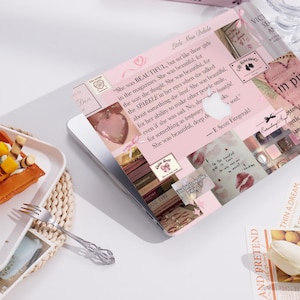 Elegant Pink Collage New Pro Mac Protective Case Personalized Name For Macbook Air 13/15, Pro15/16 Apple Laptop 2025 2024 2023 Macbook Cover