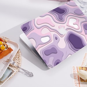 Purple Pastel Pattern New Pro Mac Protective Case Personalized Name For Macbook Air 11/13 Pro13/14/15/16 Apple Laptop 2025 2024 2023 Macbook
