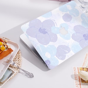Light Purple Flowers New Pro Mac Protective Case Personalized Name For Macbook Air 11/13 Pro13/14/15/16 Apple Laptop 2025 2024 2023 Macbook