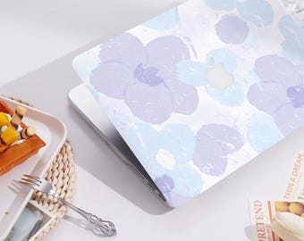 Light Purple Flowers New Pro Mac Protective Case Personalized Name For Macbook Air 11/13 Pro13/14/15/16 Apple Laptop 2025 2024 2023 Macbook