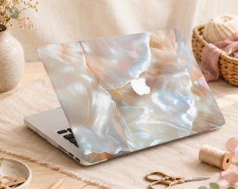 White Shell Pattern New Pro Mac Protective Case Personalized Name For Macbook Air 11/13 Pro13/14/15/16 Apple Laptop 2025 2024 2023 Macbook
