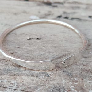 Silver Bangle, 925 Sterling Silver, Handmade bangle, Hammered Heavy , Chunky Silver Bracelet,  Bangle, Stackable Bangle, Gift for Couple,