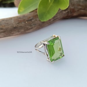 Peridot Ring, 925 Sterling Silver Ring, Handmade Ring, Woman Ring, Beautiful Ring, Party Wear Ring, Lovely Ring, Anniversary Gift Ring,