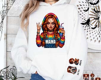 Halloween personnalisé, déguisement personnalisé, Chucky personnalisé, sweat à capuche d'halloween, Chucky maman, sweat à capuche pour enfants, t-shirt d'Halloween, sweat à capuche disney, sweat à capuche familial, Chucky