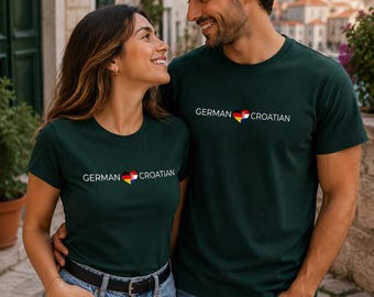 FIFA2026, Coupe du monde, T-shirt pour couple, Motif drapeau coeur, T-shirt fierté minimaliste, Cadeau de voyage, Cadeau pour couple, T-shirt de vacances, T-shirt unisexe, Colombie, Pérou