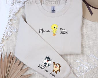 Baby looney tunes personnalisé, baby shower looney tunes, déco bébé personnalisée, baby shower personnalisé, looney tunes bébé, sweats à capuche pour maman, wiinie ourson, piolin