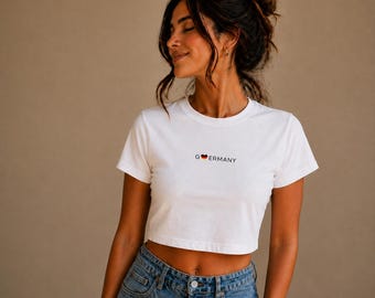 Allemagne, Coupe du monde, Chemise Allemagne, Motif drapeau coeur, T-shirt fierté minimaliste, Cadeau de voyage, Souvenir de l'Amérique du Sud, Chemise de vacances, T-shirt unisexe