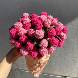 Crochet Flower Bouquet Blanket, Handmade Crochet Rose Bouquet Blanket, Soft Blanket,Wedding Gift, Gift For Her,  Back to School