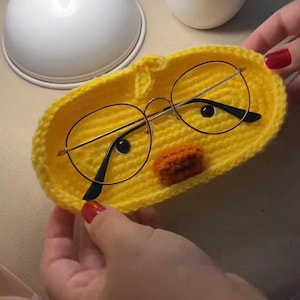 Crochet Bear Glasses Holder, Teddy Bear Eyeglass Tray, Bunny Glasses Holder, Crochet Glasses Holder, Mother Day Gift, Duck Case Holder