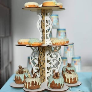 Supports de table sucrés - gâteaux, mafins, beignets... Découpe laser DXF