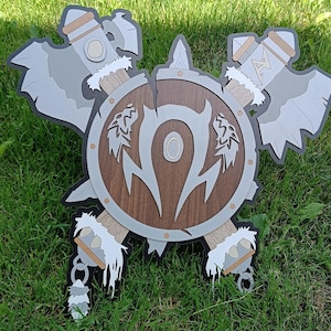 World of warcraft horde emblem, horde shield and axe, laser cut vector file - WOW