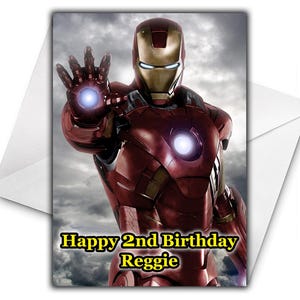 IRON-MAN Personalisierte Geburtstagskarte - Iron-Man Personalisierte Geburtstagskarte - IronMan Geburtstagskarte - Groot - Spiderman - Thor - Hulk - Batman