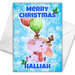 Carte de Noël personnalisée HEFFALUMP - carte de Noël Disney - carte de voeux personnalisée Heffalump - carte de Noël grumeleuse Winnie l'ourson