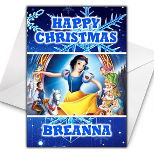 SCHNEEWIITCHEN personalisierte Weihnachtskarte - Disney Weihnachtskarte - Schneewittchen personalisierte Grußkarte - Prinzessin Schneewittchen Weihnachtskarte