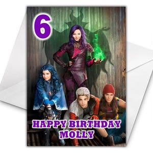 DESCENDANTS Personalisierte Geburtstagskarte - Disney Descendants Geburtstag Personalisierte Geburtstagskarte - Disney Personalisierte Grußkarte