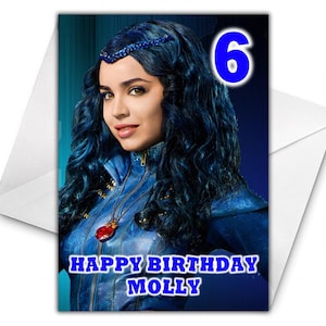 EVIE DESCENDANTS personalisierte Geburtstagskarte - Disney Descendants Geburtstag personalisierte Geburtstagskarte - Disney personalisierte Grußkarte
