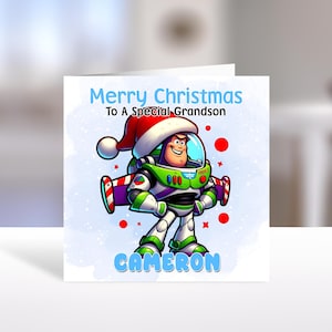 BUZZ TOY STORY Personalised Christmas Card - Disney Personalised Christmas Card - Toy Story Christmas Card - Woody - Buzz Lightyear Xmas