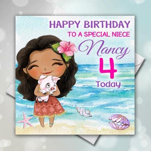 MOANA Personalised Birthday Card - Disney Personalised Birthday Card - Moana Birthday Card - Disney Moana Birthday Card - Baby Moana Card