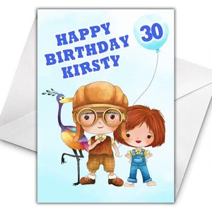 DISNEY UP Personalised Birthday Card - Disney Birthday Personalised Birthday Card - Disney Up Birthday Card - Disney&#39;s Up Birthday Card - D3