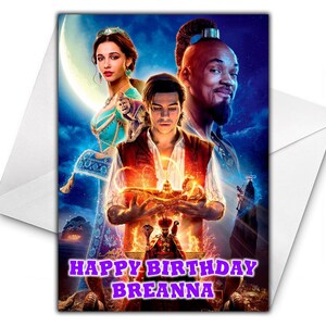 ALADDIN Biglietto di compleanno personalizzato - Disney Aladdin Biglietto di compleanno personalizzato - Disney Biglietto di compleanno - Principessa Jasmine - Principesse - D2