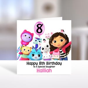 Tarjeta de cumpleaños personalizada de GABBY - Tarjeta de cumpleaños personalizada de Gabby - Tarjeta de cumpleaños de casa de muñecas - Tarjeta de felicitación personalizada de Gabby para casa de muñecas