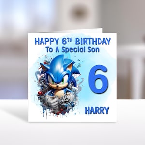 Carte d'anniversaire personnalisée SONIC LE hérisson - carte d'anniversaire personnalisée Sonic - carte d'anniversaire Sonic - Sonic Heroes - Black Shadow Sonic